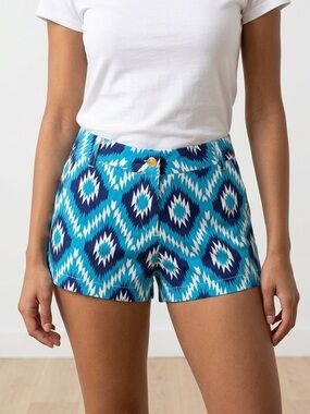 Macbeth Collection by  Margaret Josephs Aztec Print Shorts